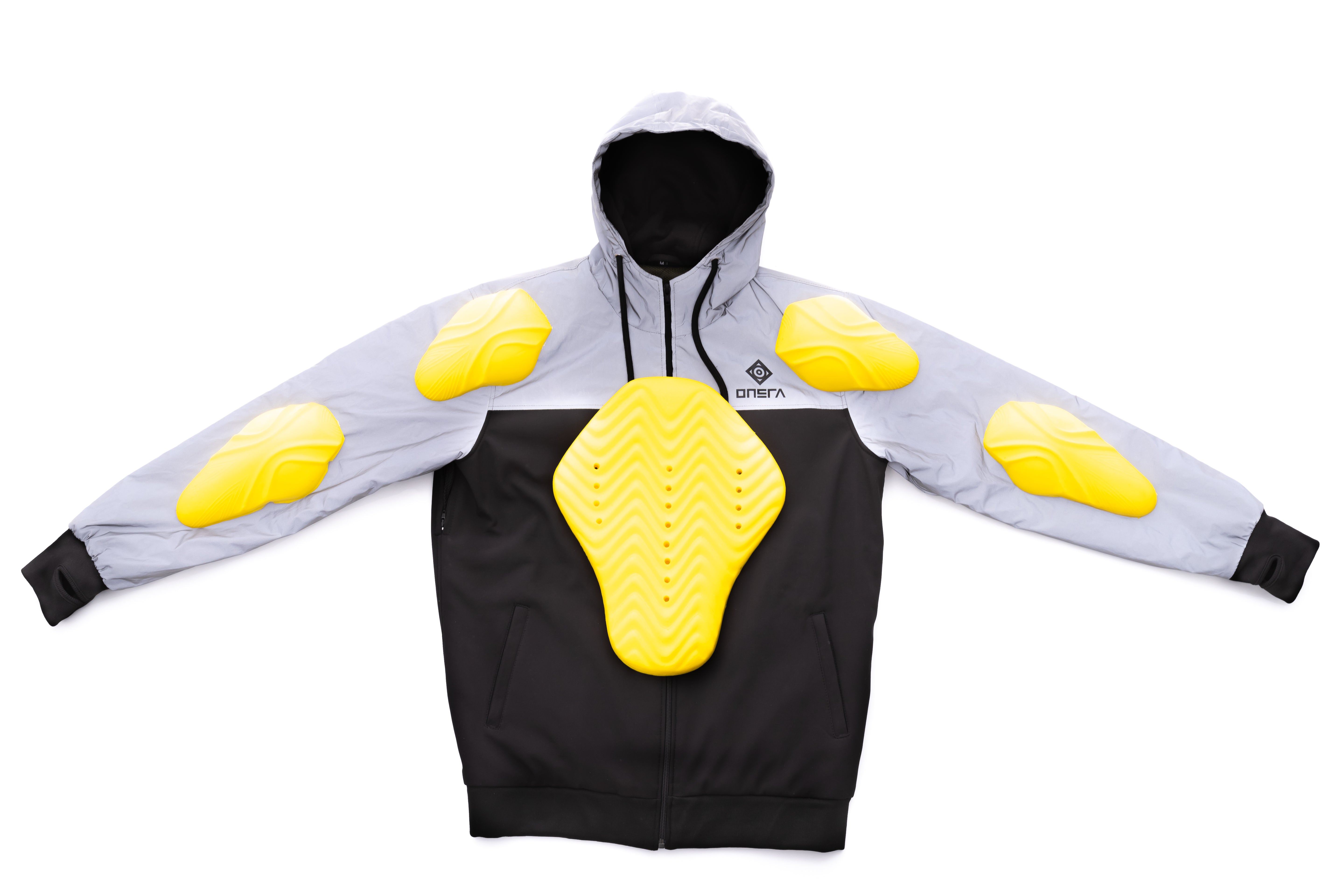 Reflective Grey/Black - ONSRA Kevlar Riding Jacket - CE Armored