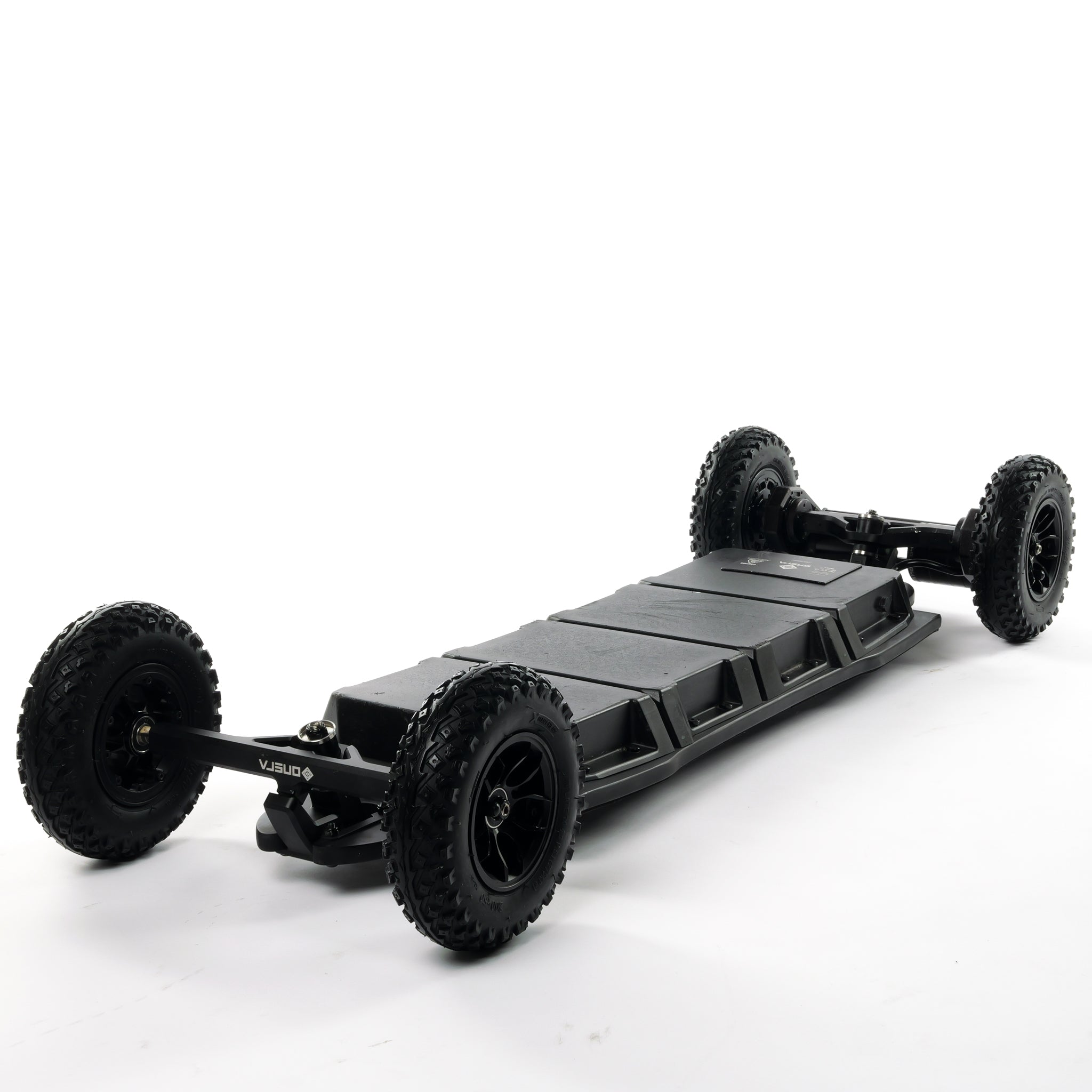 ONSRA BLACK Carve 4 premium electric longboard with a flexible bamboo deck, Gear Drive drivetrain, 14S battery, precision trucks, and all-terrain wheels, shown in a side profile.