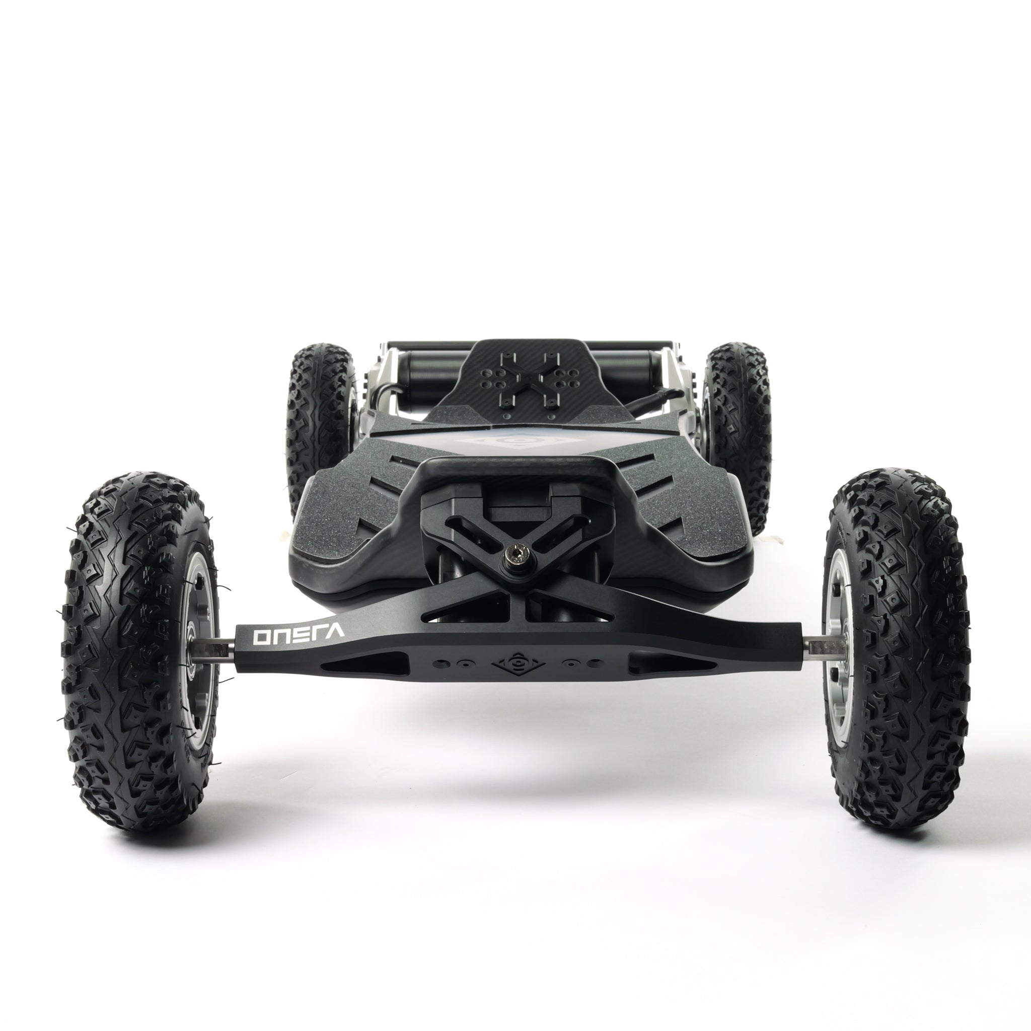 High-performance ONSRA VELAR 2.0 electric skateboard with sleek CNC-machined components, powerful belt drive motors, all-terrain wheels, and premium Swiss design for unmatched speed, stability, and carving.
