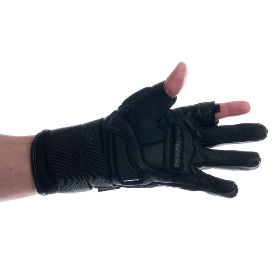 Black ONSRA RACE glove palm side with padded slider