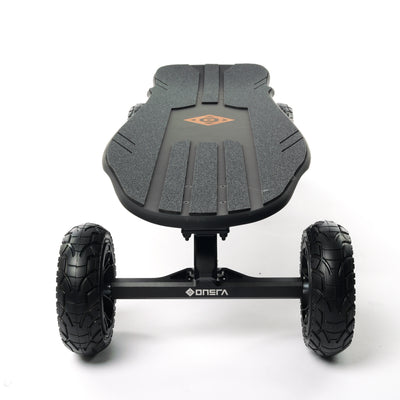 Challenger 2 electric skateboard with kicktail deck, all-CNC trucks and components, high performance esk8 longboard for commuting and carving