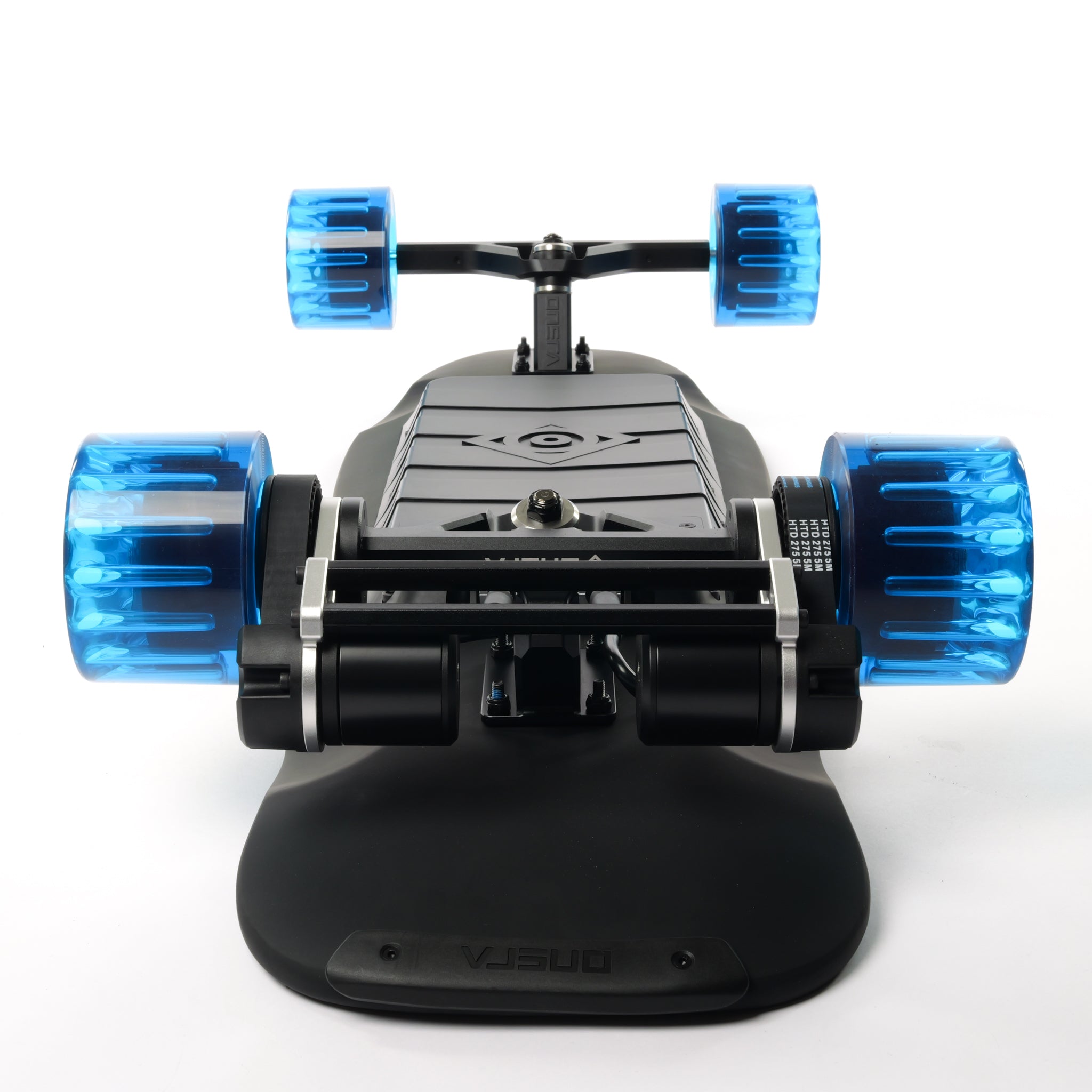 Challenger 2 electric skateboard with kicktail deck, all-CNC trucks and components, high performance esk8 longboard for commuting and carving