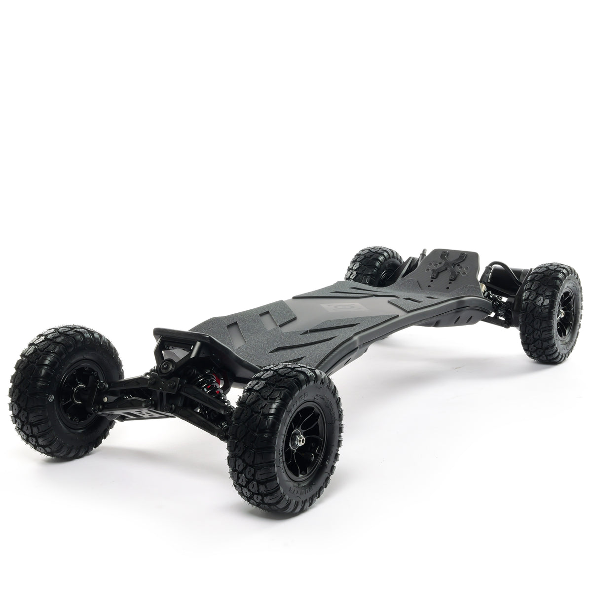 ONSRA VELAR electric longboard with full suspension, large all-terrain tires, and a powerful drivetrain built for fast, smooth off-road riding.