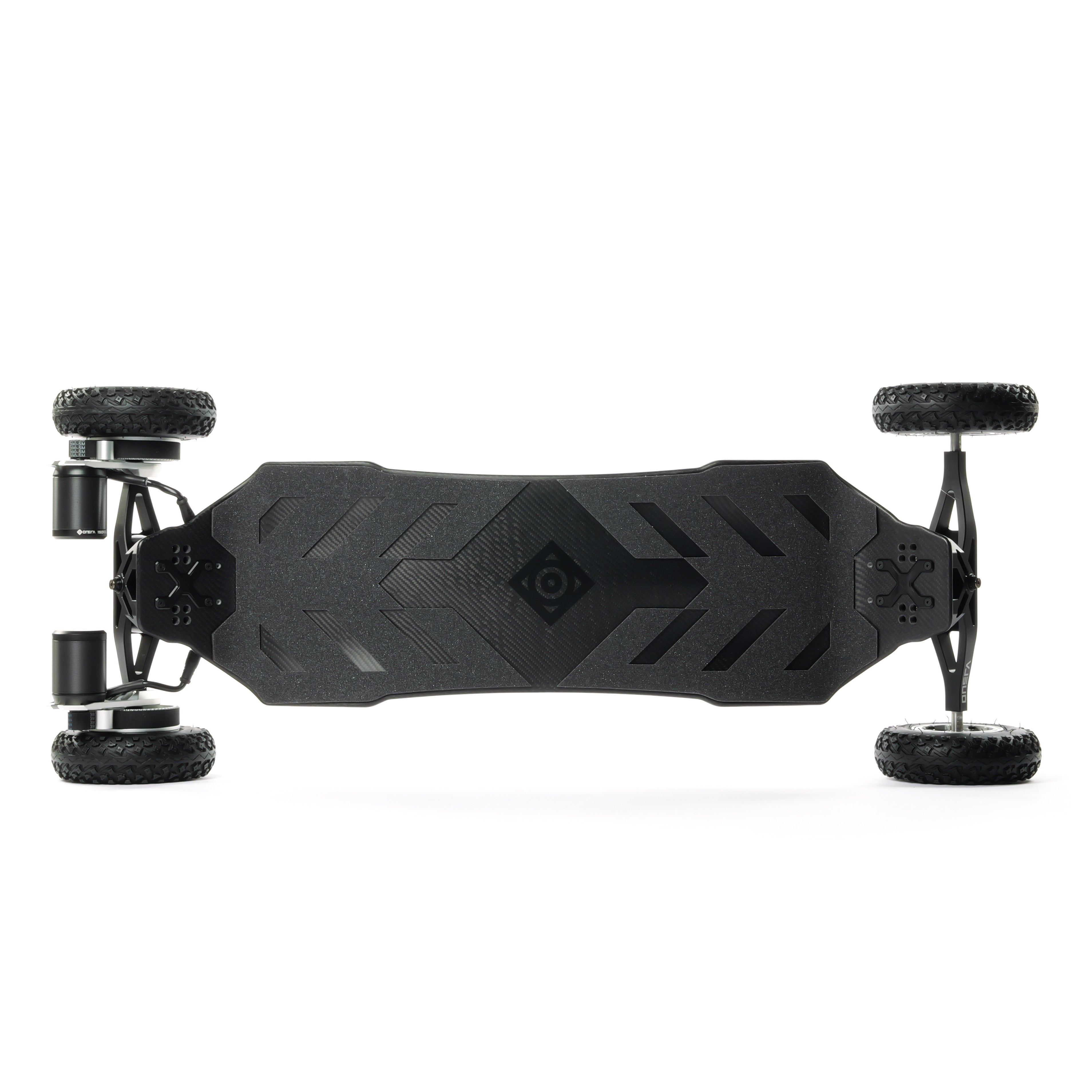 High-performance ONSRA VELAR 2.0 electric skateboard with sleek CNC-machined components, powerful belt drive motors, all-terrain wheels, and premium Swiss design for unmatched speed, stability, and carving.