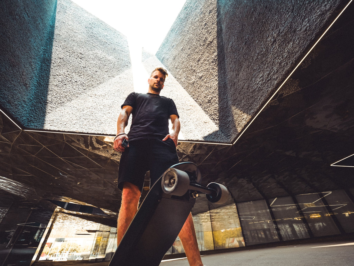 ONSRA electric skateboard riding photo