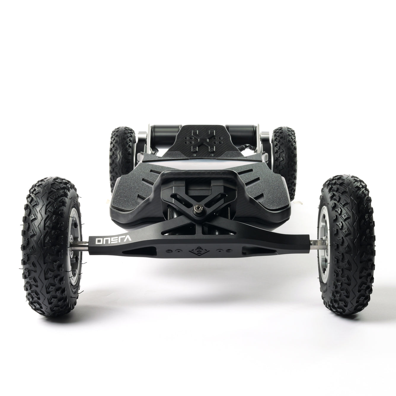 High-performance ONSRA VELAR 2.0 electric skateboard with sleek CNC-machined components, powerful belt drive motors, all-terrain wheels, and premium Swiss design for unmatched speed, stability, and carving.